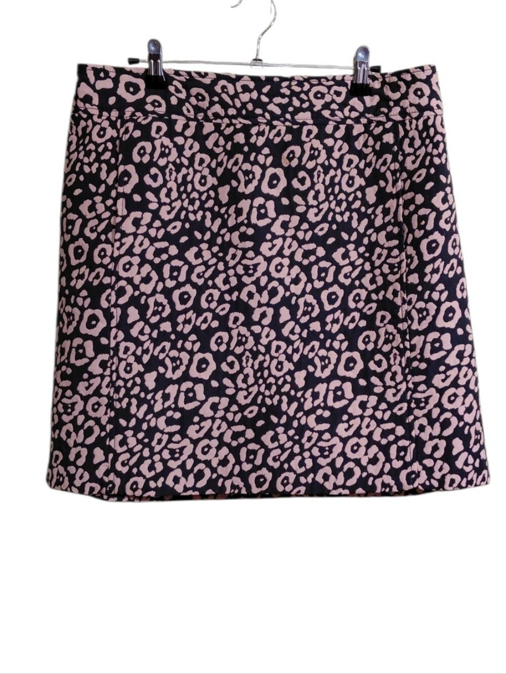 LOFT Black and Tan Leopard Mini Skirt